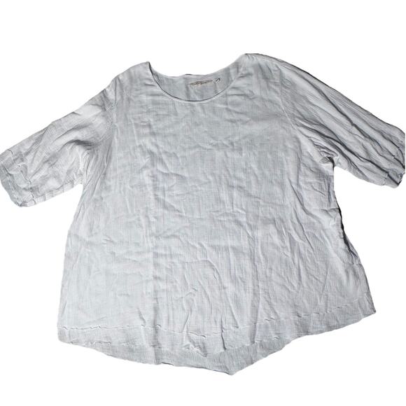 SOFT SURROUNDINGS WOMENS WHITE GAUZY COTTON LIGHTWEIGHT BLOUSE 3X - Picture 1 of 4